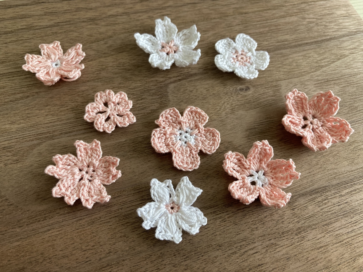 レース編みの桜モチーフ厳選5つを編み比べ！可愛いミニサイズで春 